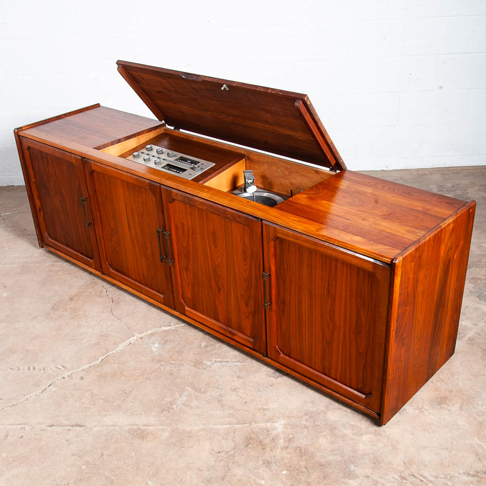 Mid Century Modern Credenza Stereo Console Ace-Hi Hifi Walnut Record Player
