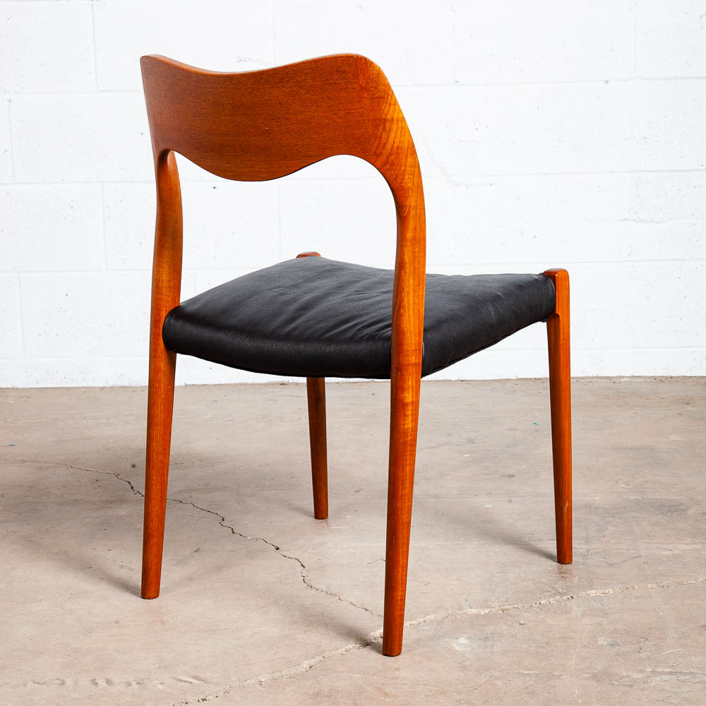 Mid Century Danish Modern Dining Chair Niels J.L Moller #71 Teak Black Denmark - Image 4