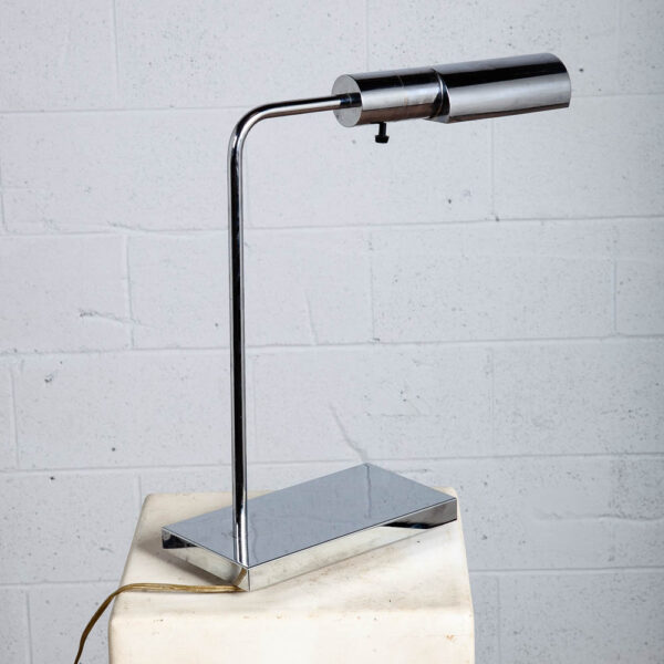 Mid Century Modern Table Lamp Casella Chrome Desk Metal Light Desk Silver Swivel - Image 6
