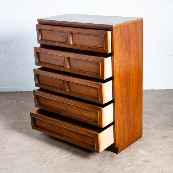 Mid Century Modern Highboy Dresser Morris of California Walnut Drawer 5 drawer - Image 10