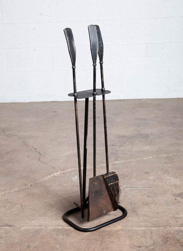 Mid Century Modern Fireplace Tool Modernist Cast Iron Black Mcm Vintage Metal - Image 3