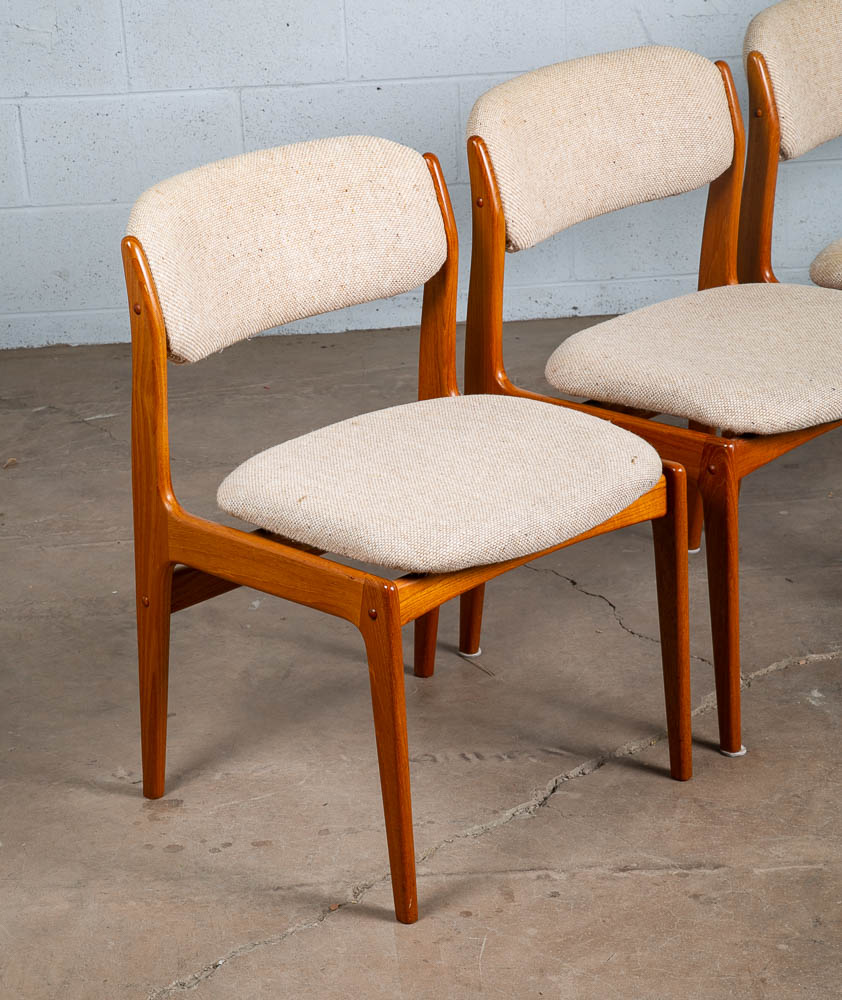 Mid Century Danish Modern Dining Chairs Set 4 Benny Linden Teak Denmark Floating - Image 7