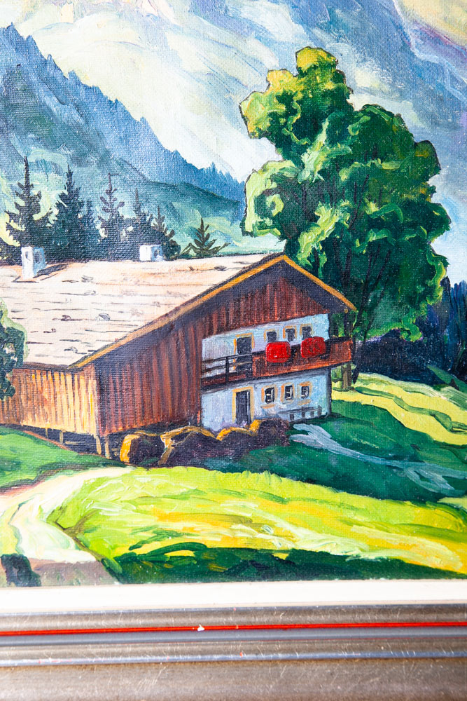 Mid Century Modern Oil Painting Original Art Landscape Signed H Wolf '55 Vintage - Image 8