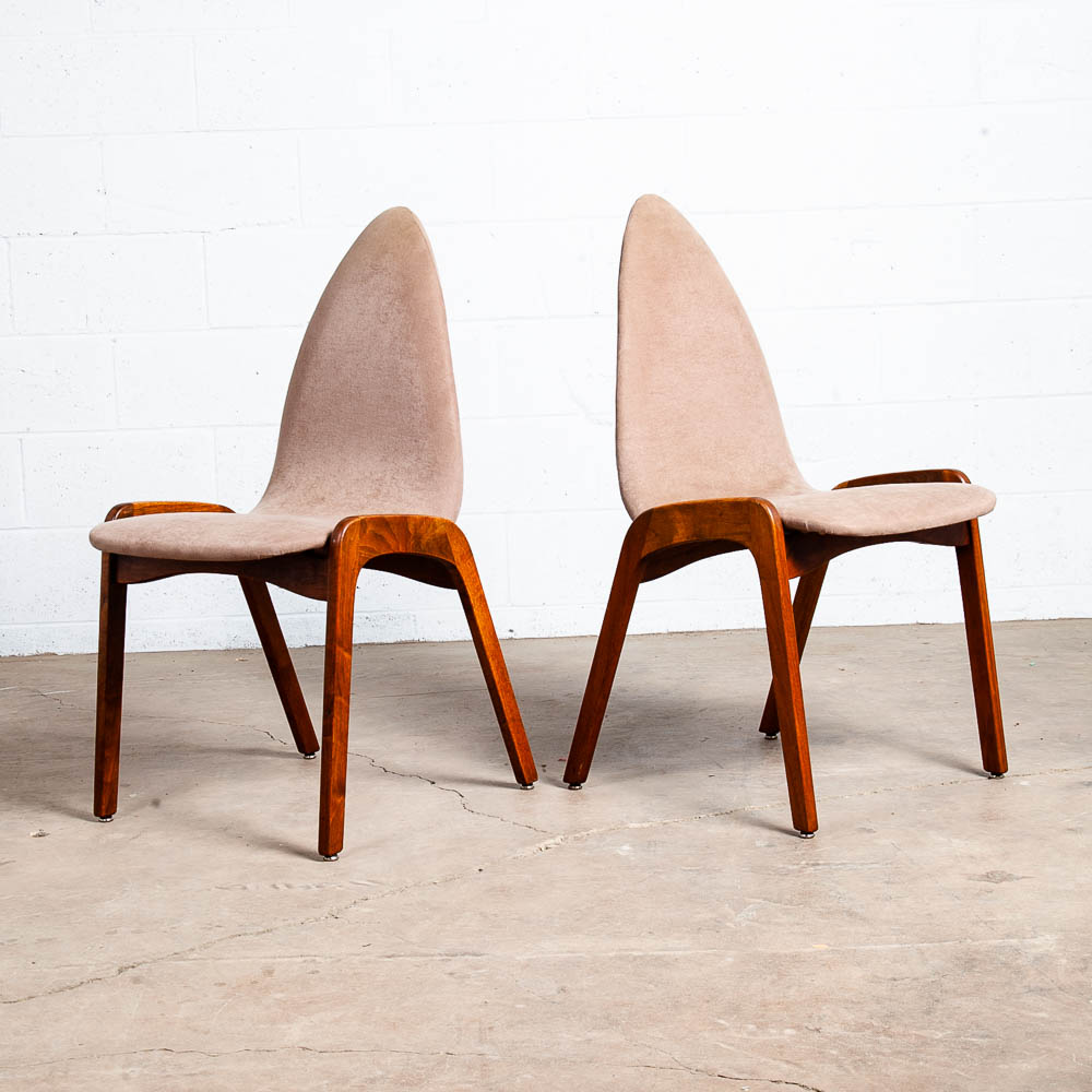 Mid century Modern Dining Chairs Set 4 Chet Beardsley Tan Danish Vintage Peach - Image 3