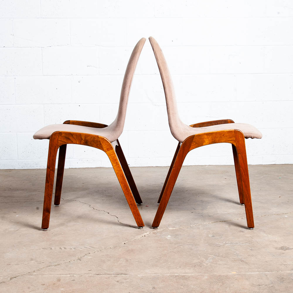 Mid century Modern Dining Chairs Set 4 Chet Beardsley Tan Danish Vintage Peach - Image 4