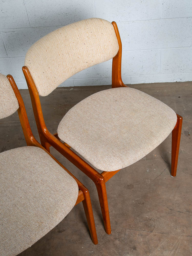Mid Century Danish Modern Dining Chairs Set 4 Benny Linden Teak Denmark Floating - Image 8