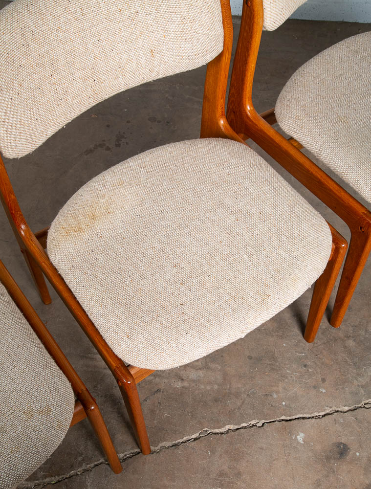 Mid Century Danish Modern Dining Chairs Set 4 Benny Linden Teak Denmark Floating - Image 10
