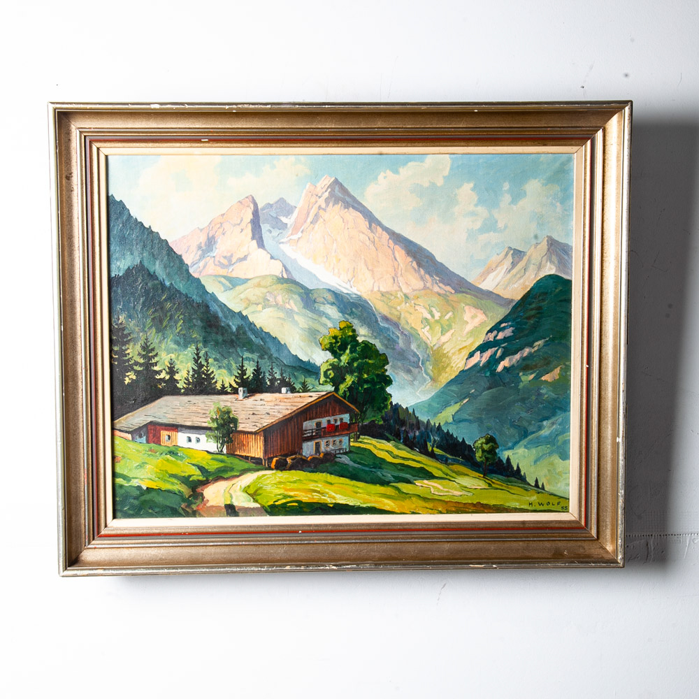 Mid Century Modern Oil Painting Original Art Landscape
