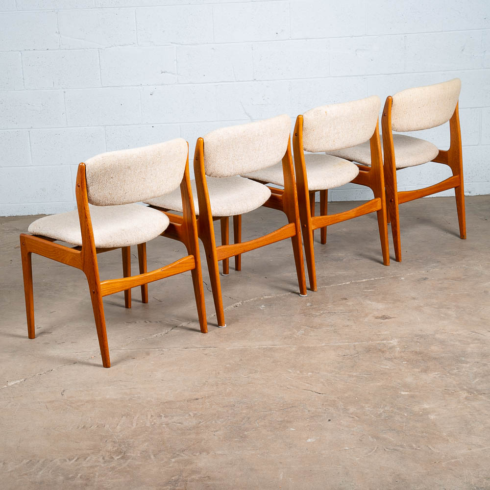 Mid Century Danish Modern Dining Chairs Set 4 Benny Linden Teak Denmark Floating - Image 2