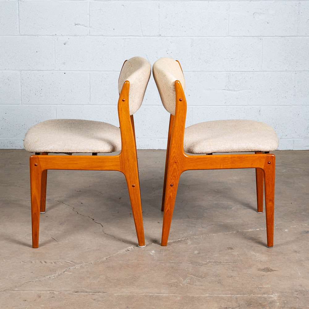 Mid Century Danish Modern Dining Chairs Set 4 Benny Linden Teak Denmark Floating - Image 5