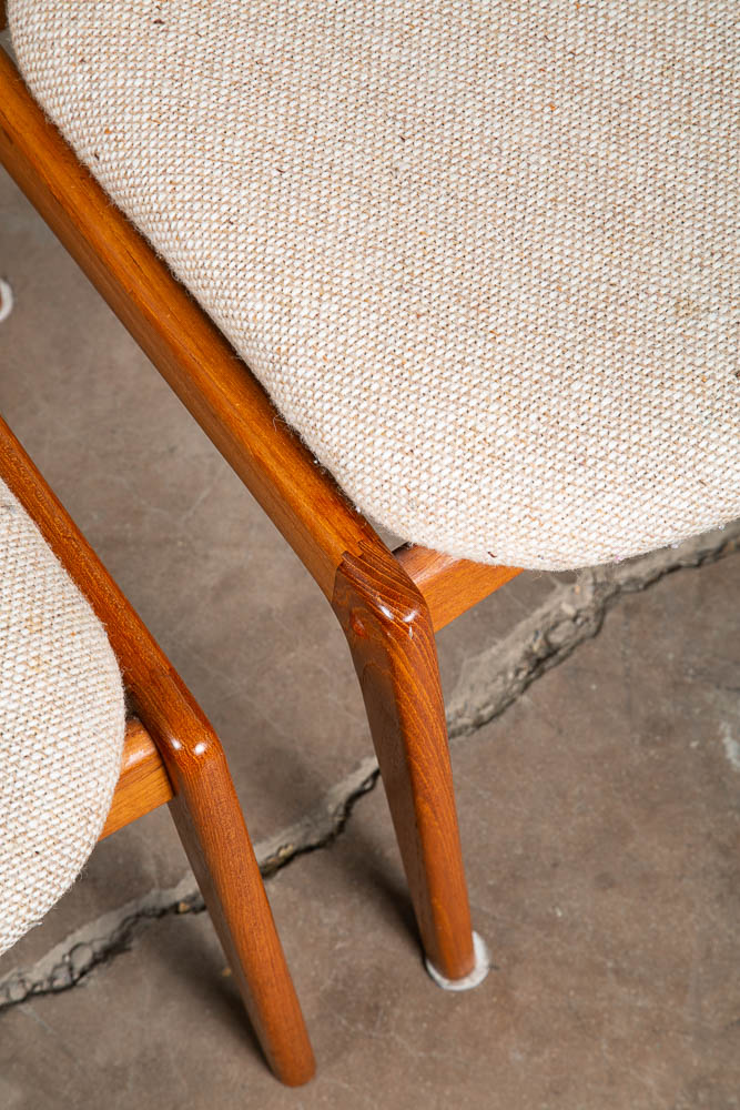 Mid Century Danish Modern Dining Chairs Set 4 Benny Linden Teak Denmark Floating - Image 11