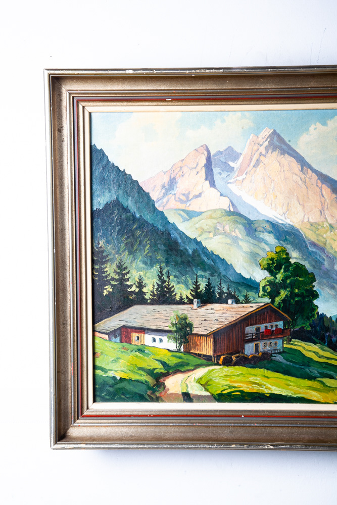 Mid Century Modern Oil Painting Original Art Landscape Signed H Wolf '55 Vintage - Image 10