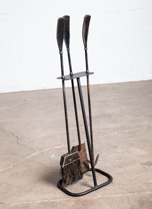 Mid Century Modern Fireplace Tool Modernist Cast Iron Black Mcm Vintage Metal - Image 4