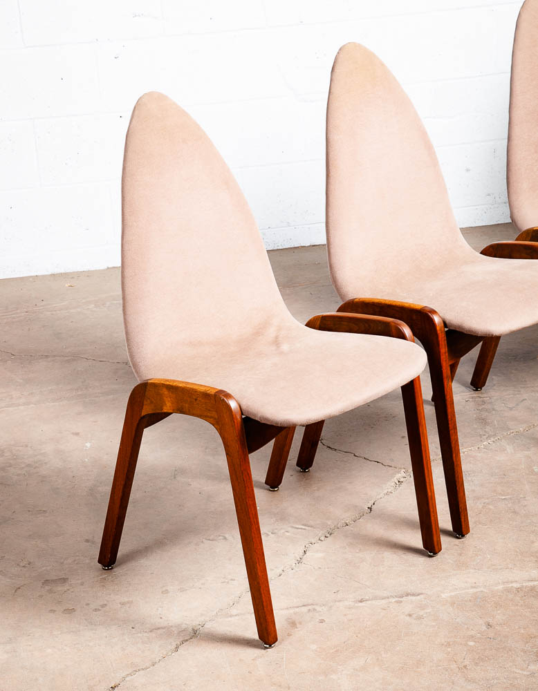 Mid century Modern Dining Chairs Set 4 Chet Beardsley Tan Danish Vintage Peach - Image 6