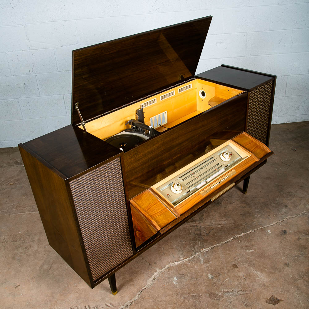 Mid Century Modern Stereo Console Saba 3000 Record Player Radio Vintage Working - Image 2