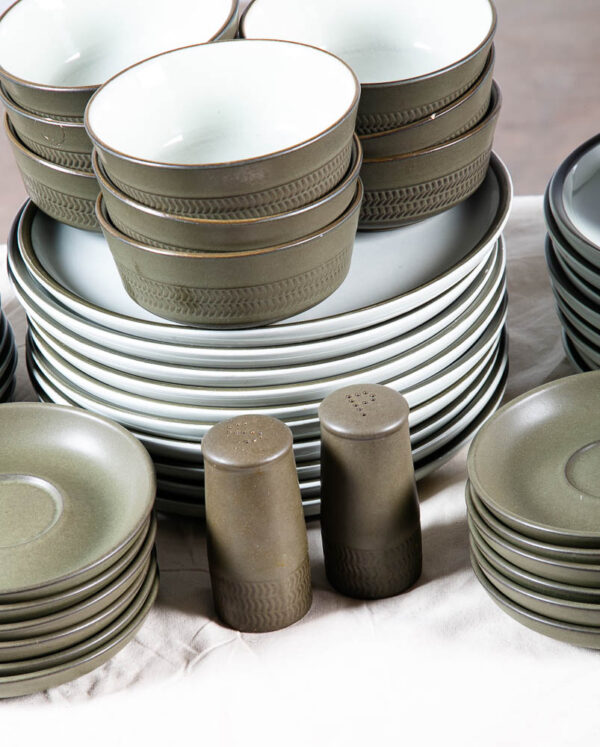 Mid Century Modern Ceramic Denby Camelot Set of 54 Piece Green Plates Cups Bowls Large 8+ Place settings - Image 4