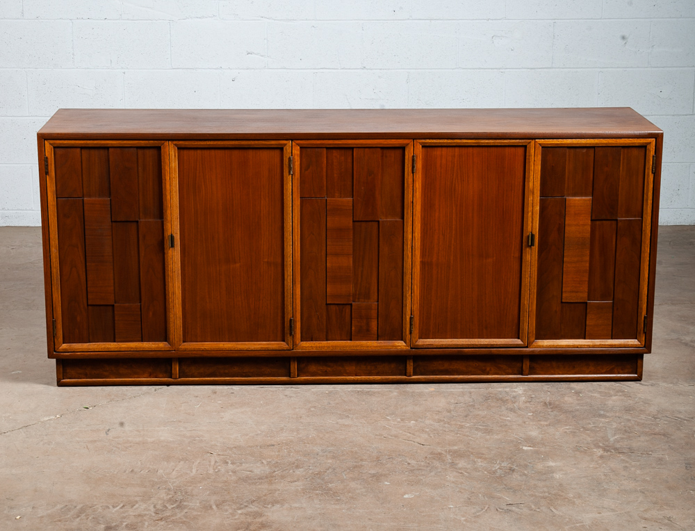 Mid Century Modern Credenza Sideboard Kroehler Entry Walnut Refinished Drawers M - Image 2
