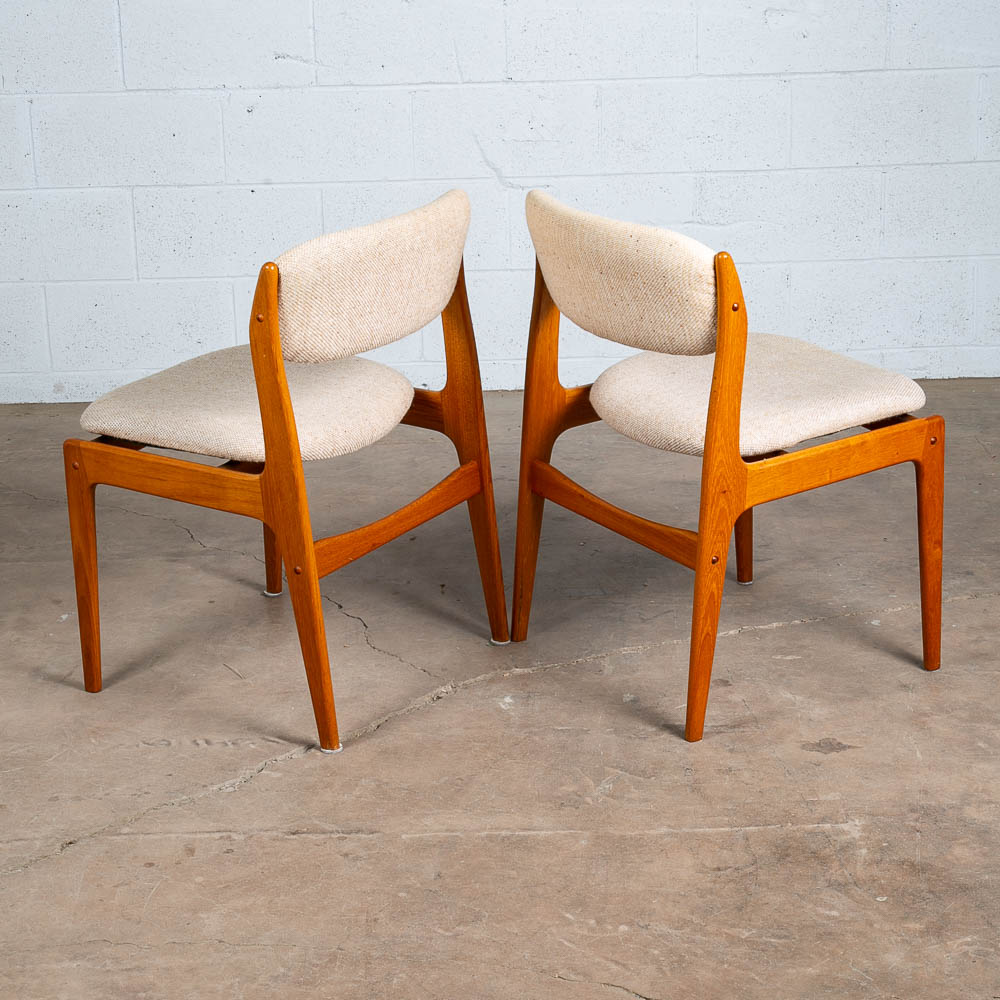 Mid Century Danish Modern Dining Chairs Set 4 Benny Linden Teak Denmark Floating - Image 4
