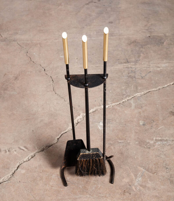 Mid Century Modern Fireplace Tools Brass Cast iron Pilgrim Seymour Nelson Metal - Image 8
