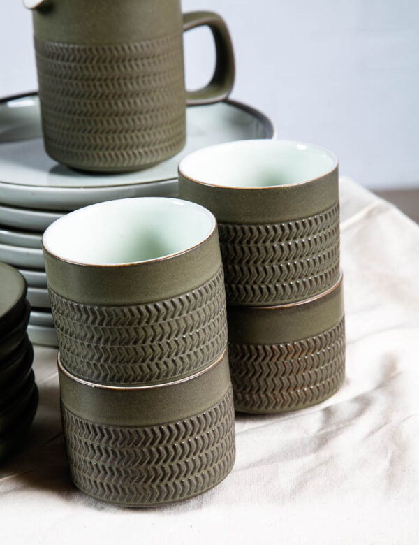 Mid Century Modern Ceramic Denby Camelot Set of 54 Piece Green Plates Cups Bowls Large 8+ Place settings - Image 7