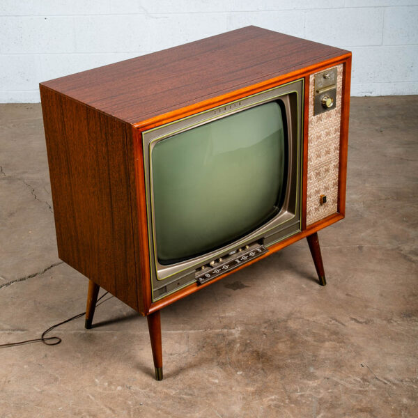 Mid Century Modern Television Zenith TV Serviced Working Mahogany Wood Vintage - Image 2