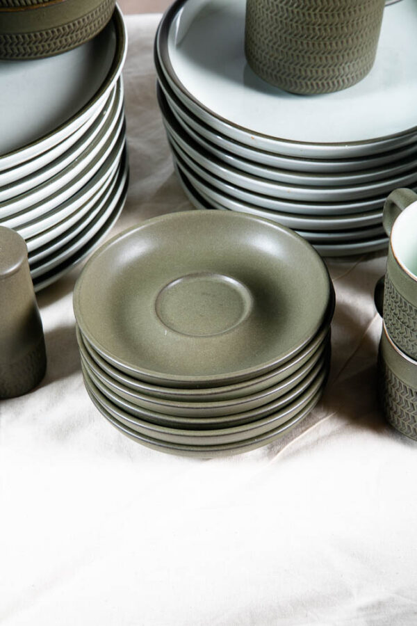 Mid Century Modern Ceramic Denby Camelot Set of 54 Piece Green Plates Cups Bowls Large 8+ Place settings - Image 9