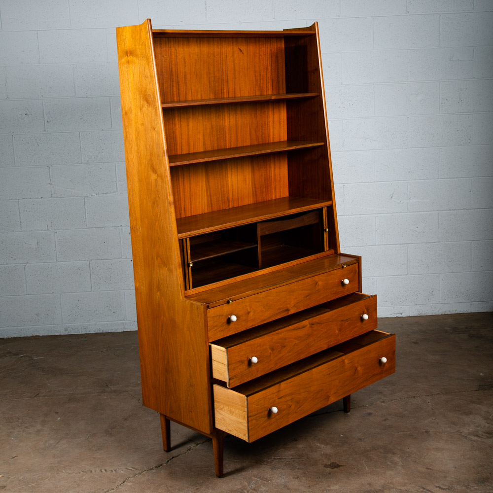 Mid Century Modern Secretary Desk Drexel Declaration Kipp Stewart Bookshelf Mcm - Image 6