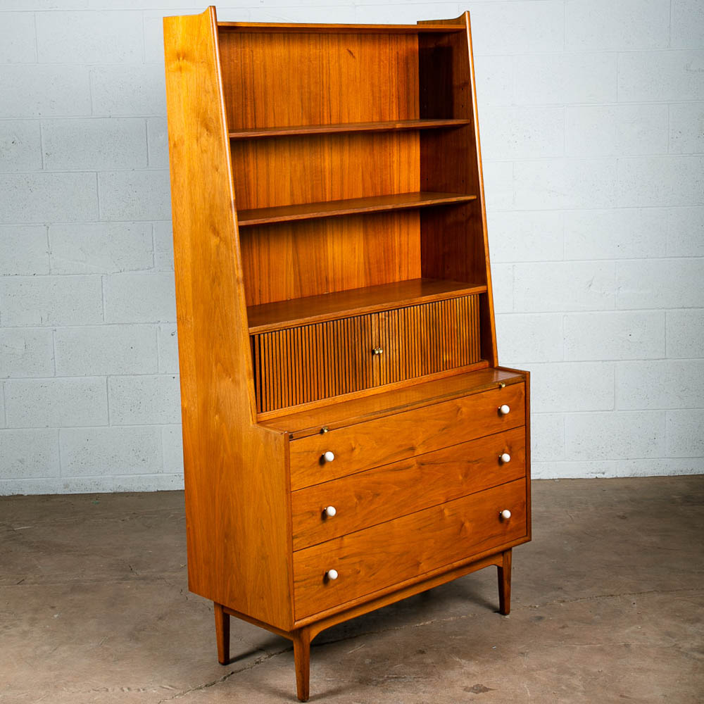 Mid Century Modern Secretary Desk Drexel Declaration Kipp Stewart Bookshelf Mcm