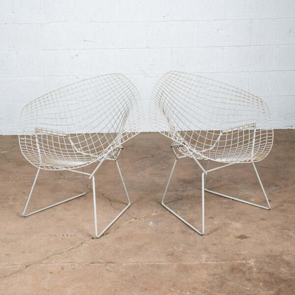 Mid Century Modern Lounge Chair Harry Bertoia Set Pair Knoll Diamond Grey - Image 4