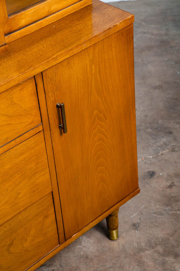 Mid Century Modern China Cabinet Hutch Cabinet Glass Display Drexel Biscayne Walnut Mcm - Image 11