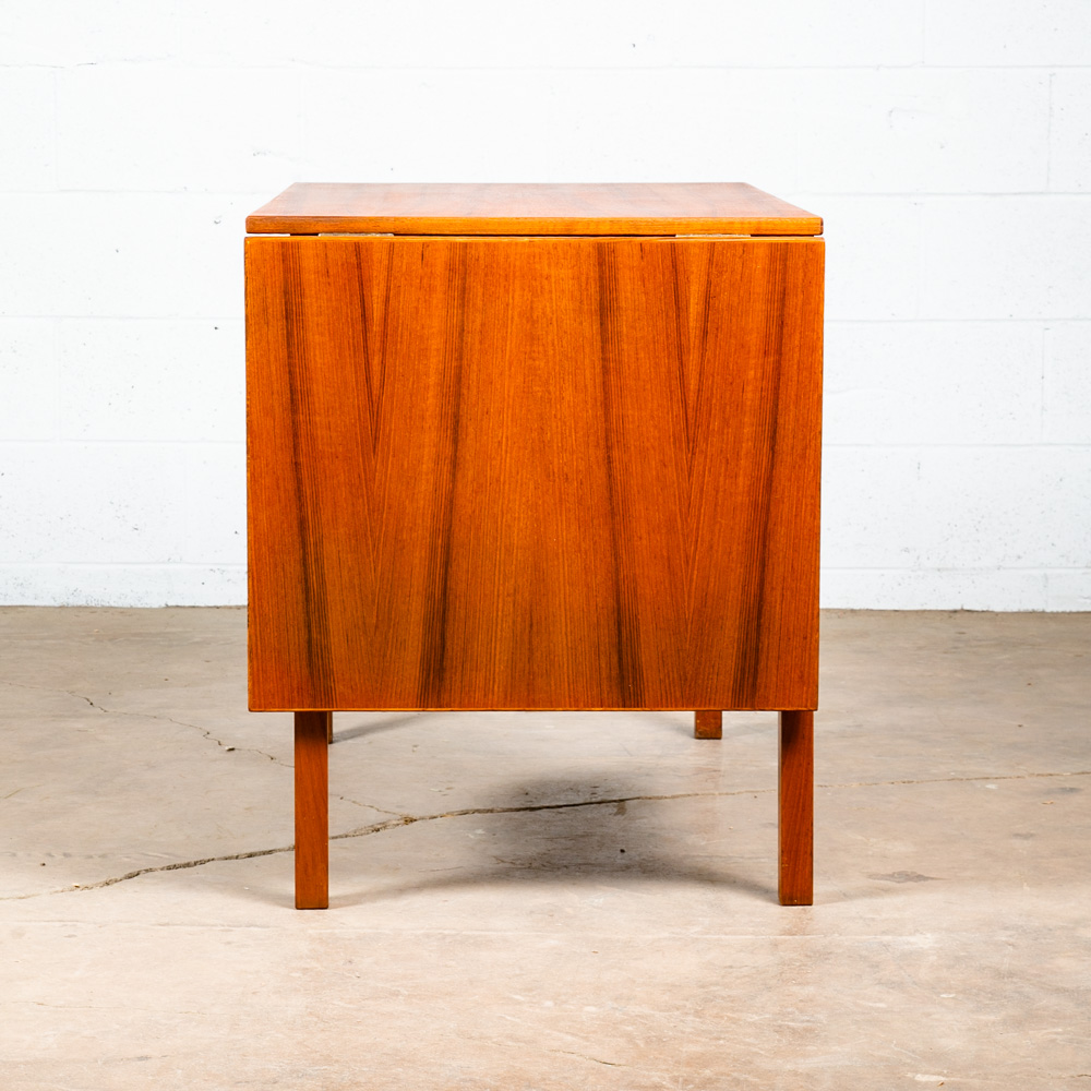 Mid Century Danish Modern Desk Drop Leaf Sliding Drawers Arne Vodder File Office Extension Leaf Teak Denmark - Image 11