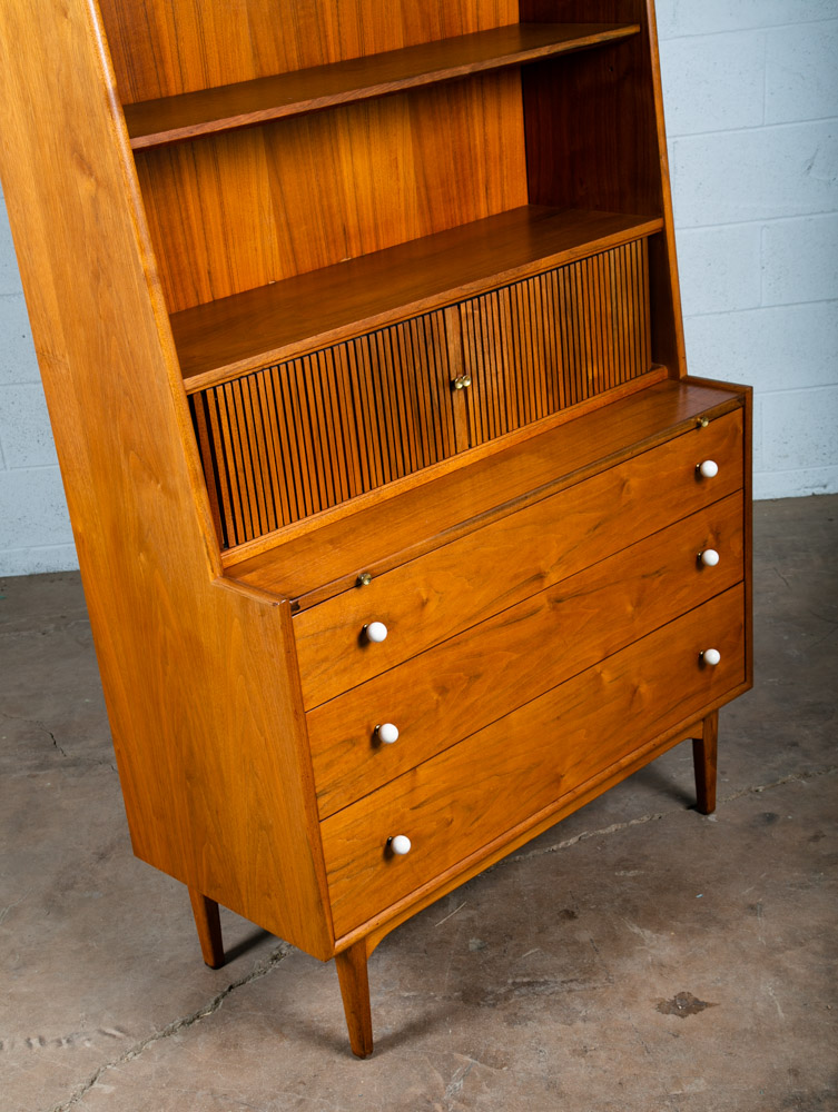 Mid Century Modern Secretary Desk Drexel Declaration Kipp Stewart Bookshelf Mcm - Image 7