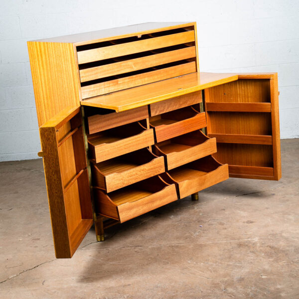 Mid Century Modern Highboy Dresser Gentlemans Chest Brown Saltman Mahogany Keal - Image 6