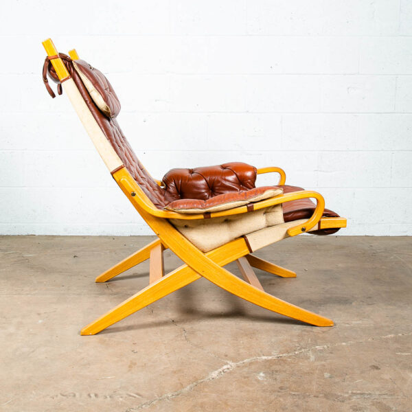 Mid Century Danish Modern Lounge Chair Nielaus & Jeki Møbler Ox Blood red Arm - Image 7