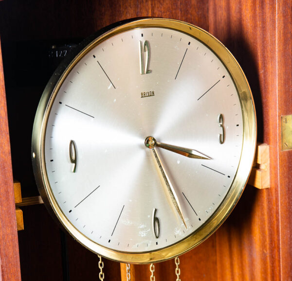 Mid Century Danish Modern Grandfather Clock Teak Brixon Swiss Switzerland Glass - Image 10