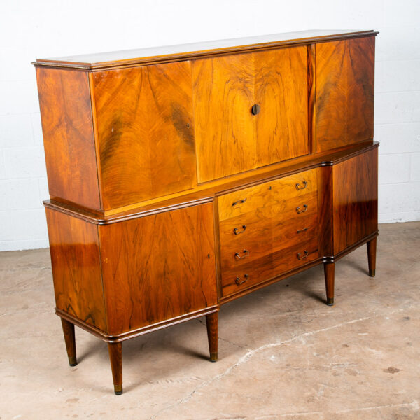 Mid Century Danish Modern Credenza Teak Sideboard Locking Drawers Cabinet