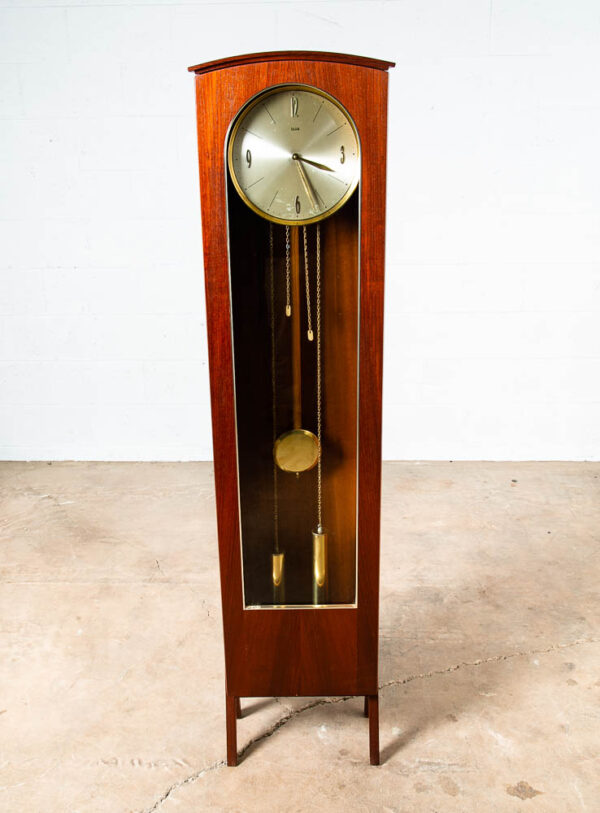 Mid Century Danish Modern Grandfather Clock Teak Brixon Swiss Switzerland Glass - Image 5