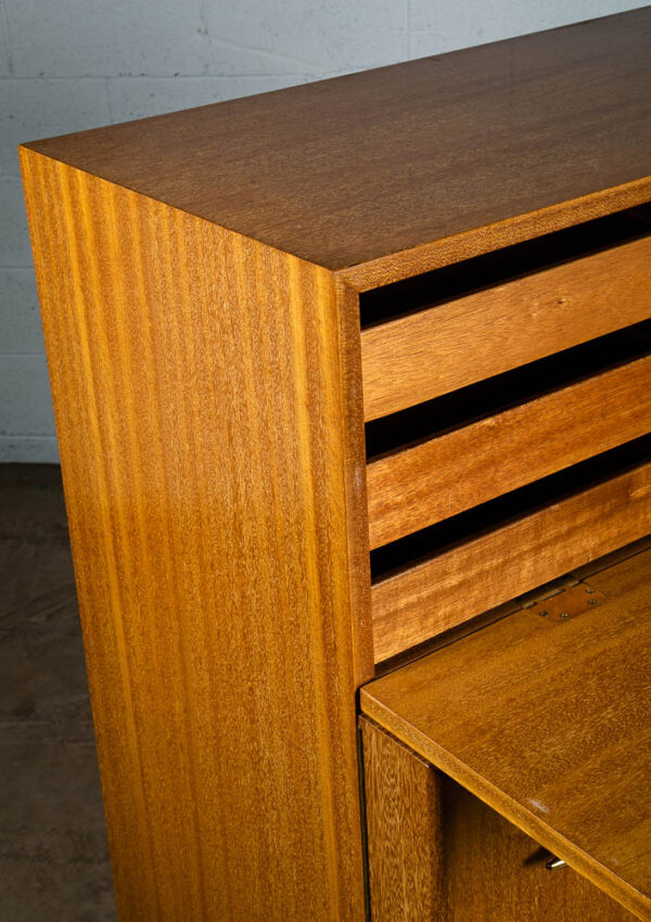 Mid Century Modern Highboy Dresser Gentlemans Chest Brown Saltman Mahogany Keal - Image 12