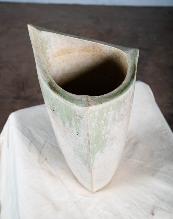 Mid Century Modern Ikebana Vase Pot Grey Mint Green Tall Studio Ceramic Japanese - Image 6