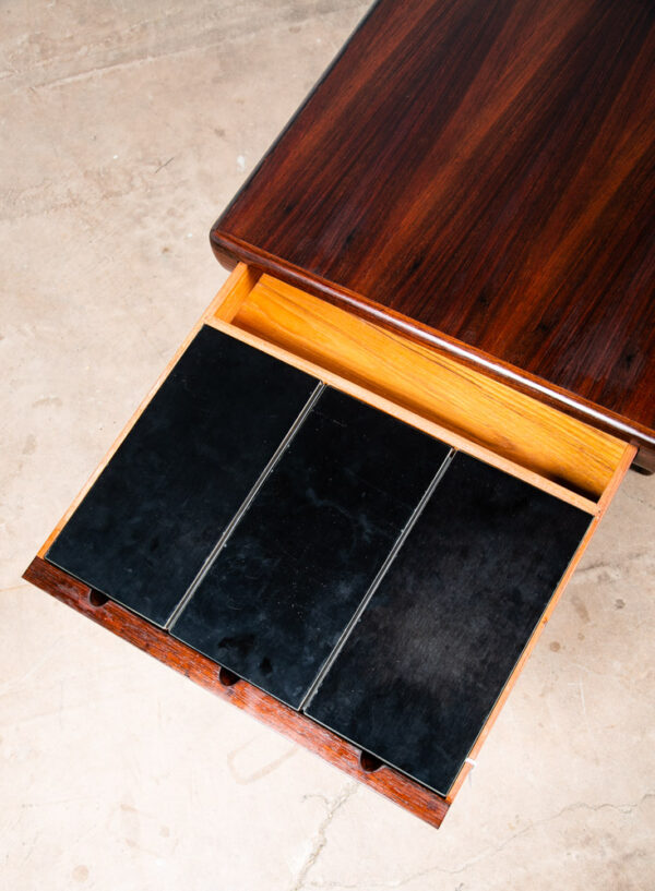 Mid Century Danish Modern Coffee Table Brazilian Rosewood Drawer Johannes Andersen Mcm CFC - Image 7