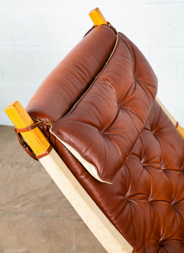 Mid Century Danish Modern Lounge Chair Nielaus & Jeki Møbler Ox Blood red Arm - Image 9