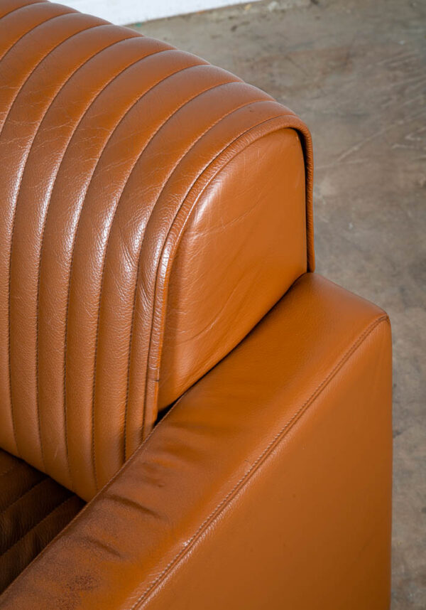 Mid Century Modern Lounge Chairs Nienkamper Germany Leather Cognac Tan De Sede - Image 8