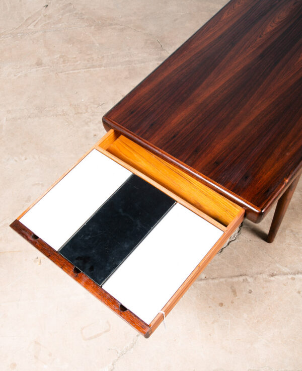 Mid Century Danish Modern Coffee Table Brazilian Rosewood Drawer Johannes Andersen Mcm CFC - Image 6