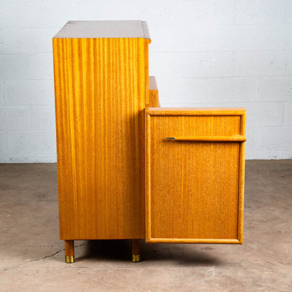 Mid Century Modern Highboy Dresser Gentlemans Chest Brown Saltman Mahogany Keal - Image 7