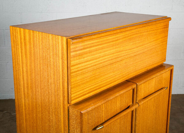 Mid Century Modern Highboy Dresser Gentlemans Chest Brown Saltman Mahogany Keal - Image 11