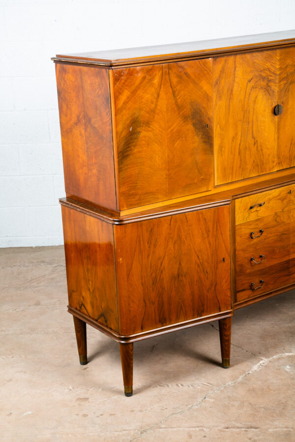 Mid Century Danish Modern Credenza Teak Sideboard Locking Drawers Cabinet - Image 11