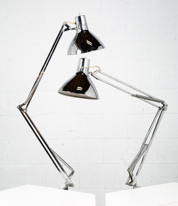 Mid Century Modern Table Lamp Set Luxo Pair Light Lighting Chrome Jac Jacobsen