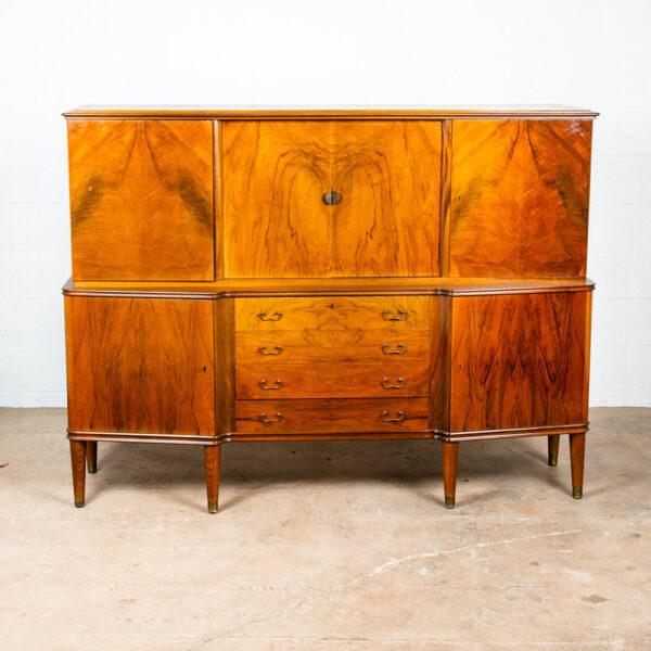 Mid Century Danish Modern Credenza Teak Sideboard Locking Drawers Cabinet - Image 2