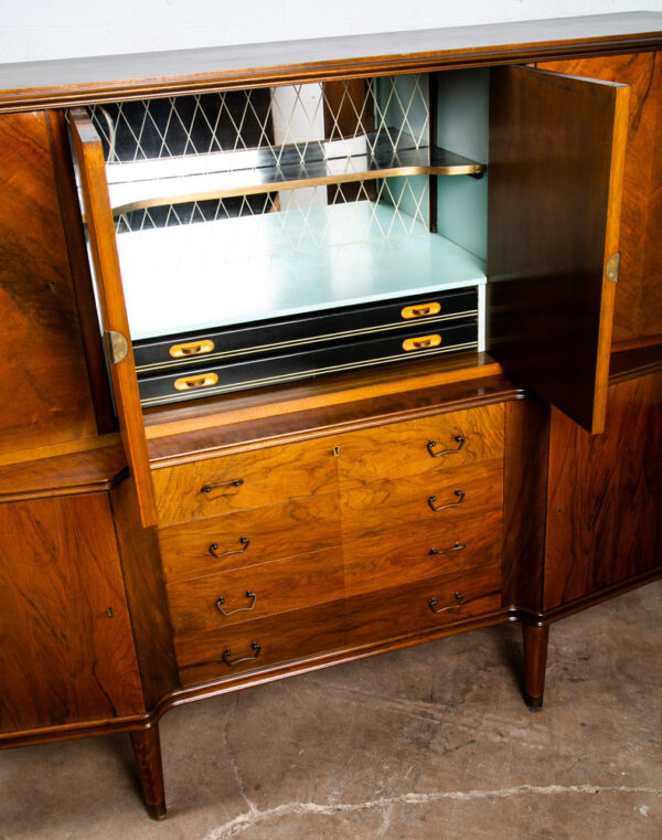 Mid Century Danish Modern Credenza Teak Sideboard Locking Drawers Cabinet - Image 4