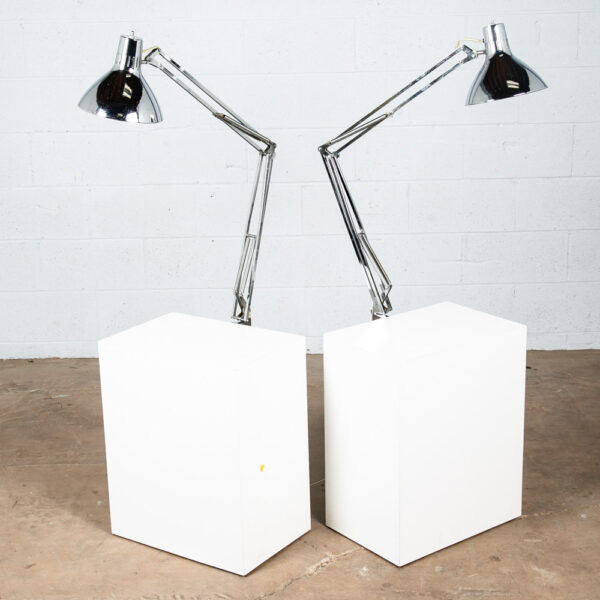 Mid Century Modern Table Lamp Set Luxo Pair Light Lighting Chrome Jac Jacobsen - Image 4